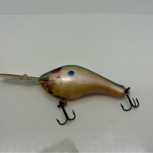 Vtg Rare POE'S SUPER CEDAR Series 200 Blue/Pearl 3” Diving Crankbait Lure 0.8oz